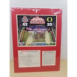 Ohio State Buckeyes & Oregon Ducks NCAAF 2014 National Champions 12‎ x 16 Matted